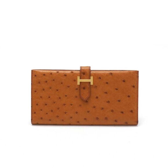 Hermes Ostrich Bearn Classic Long Wallet - Picture 1 of 9